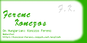 ferenc konczos business card